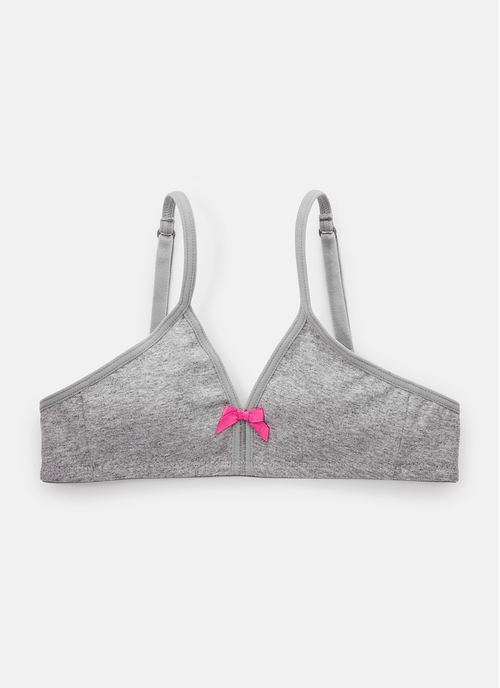 Conjunto Sutiã e Calcinha Cinza Teen Lencinho