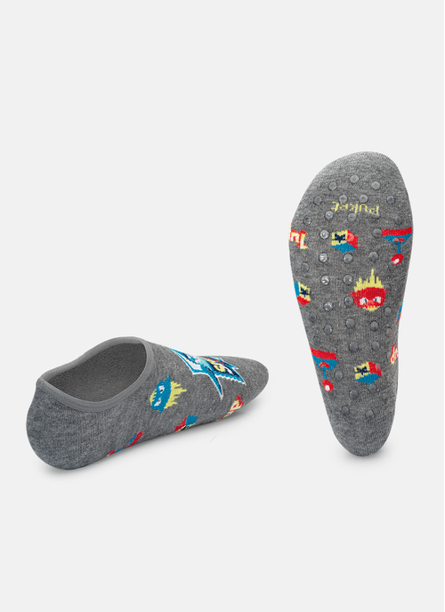 Meia Sapatinho Antiderrapante Infantil Teen Tubarão Gamer