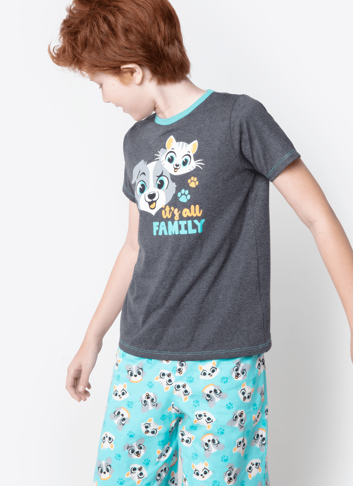 Pijama-Manga-Curta-Menino-Teen-Familia-Pets
