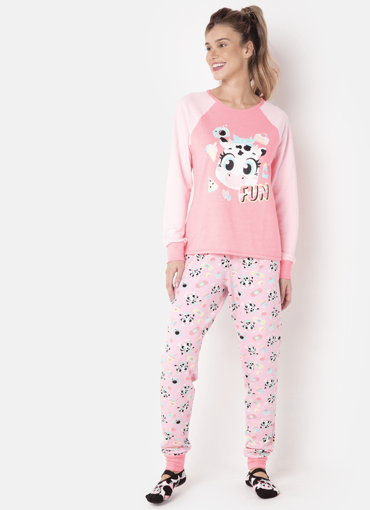 Pijama-Manga-Longa-Feminino-Ultra-Visco-Vaca