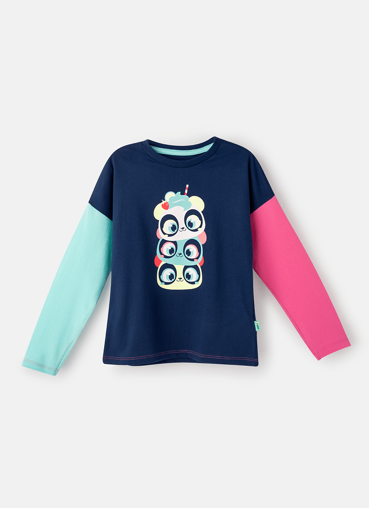 Camiseta-Infantil-Manga-Longa-Algodao-Panda-Shake