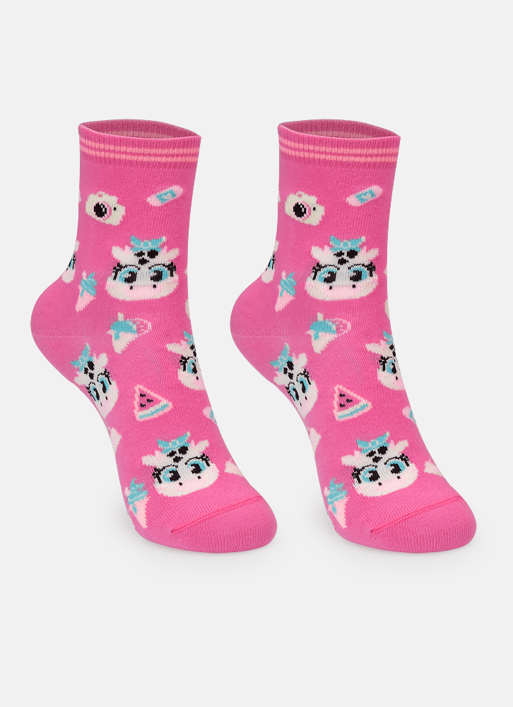 Meia-Soquete-Cano-Medio-Menina-Vaca