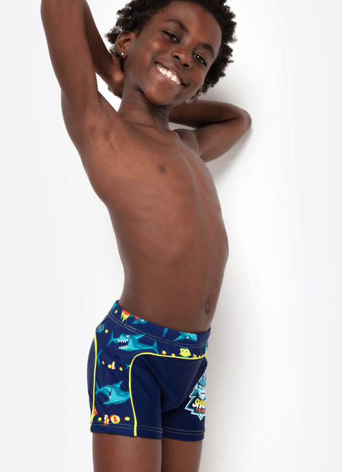Sunga Boxer Menino Teen Tubarão Gamer