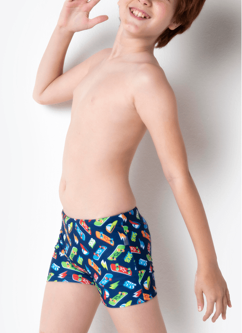 Sunga Menino Teen Dinossauro Skate