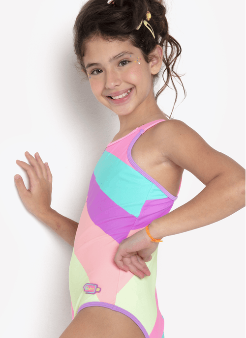 Maiô Menina Teen com Proteção Solar Color Block