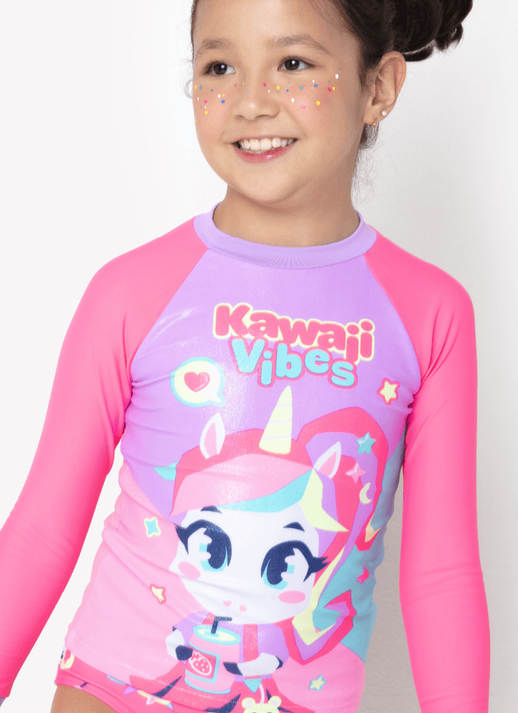 Camiseta-Manga-Longa-Menina-Com-Protecao-Solar-Unicornio-Kawaii