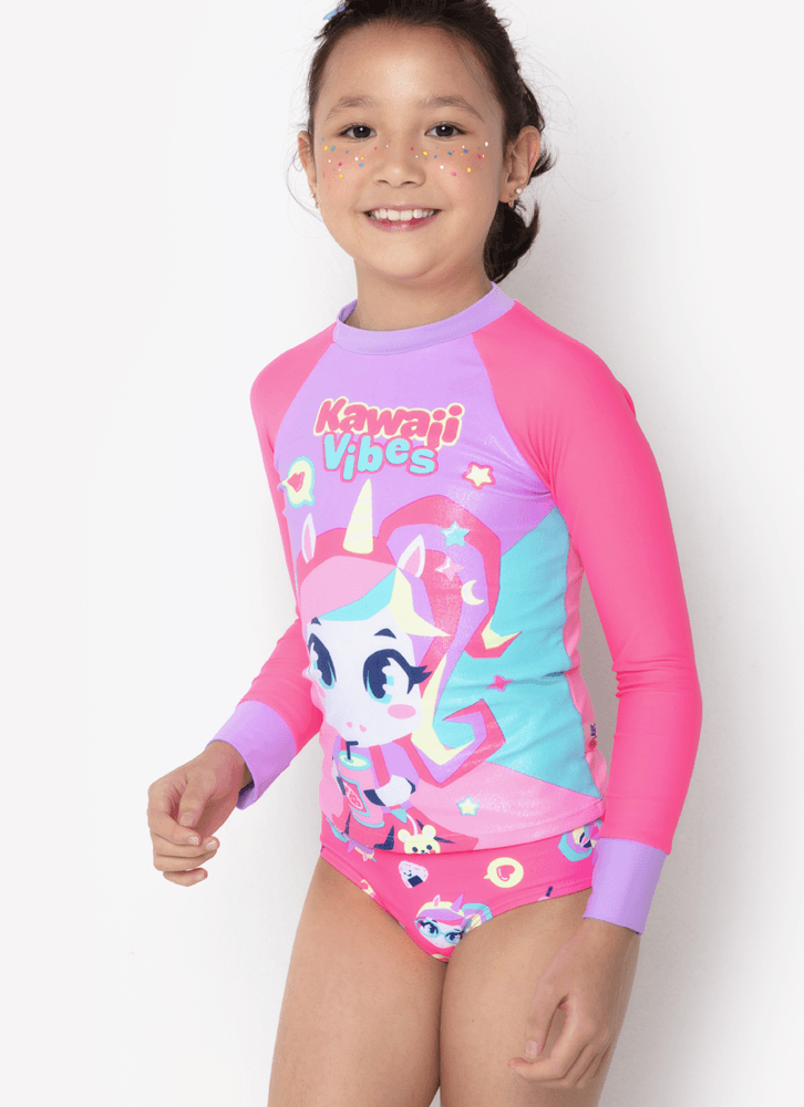 Camiseta-Manga-Longa-Menina-Com-Protecao-Solar-Unicornio-Kawaii