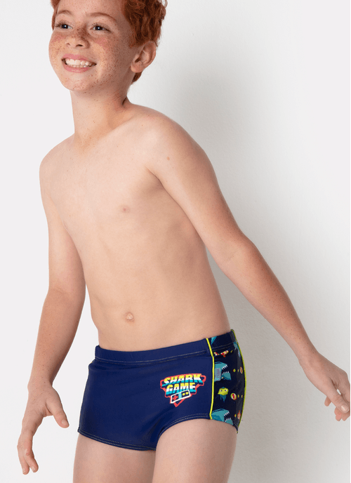 Sunga Boxer Menino Teen Tubarão Gamer
