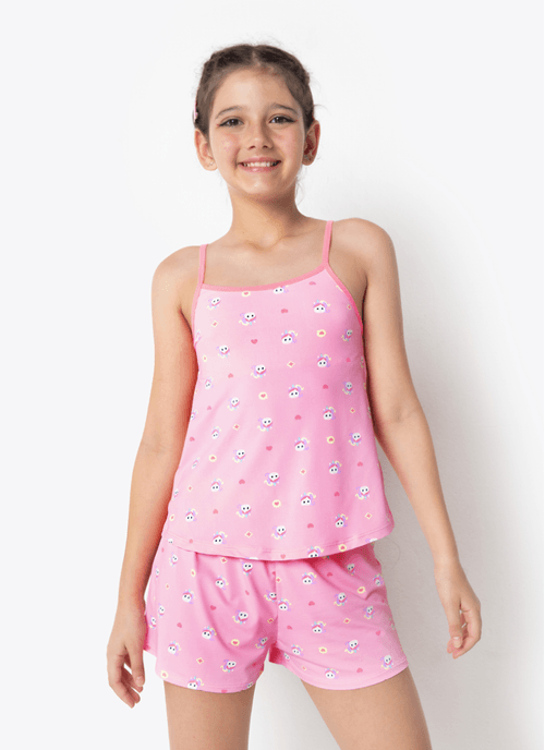 Pijama Curto Microfibra Menina Teen Unicórnio Kawaii