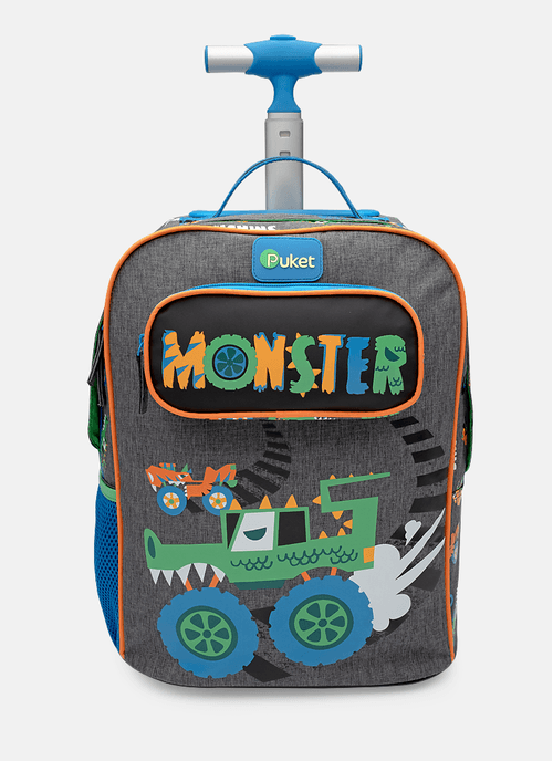 Mochila com Rodinha Média Monster Truck