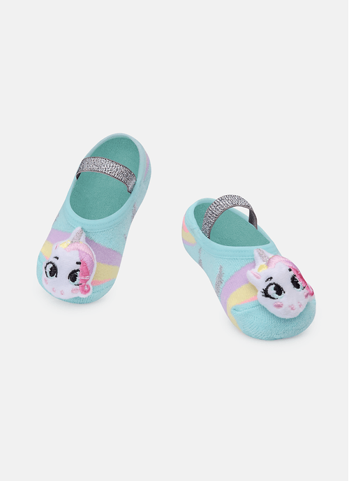 Meia Sapatilha Bebê Menina Antiderrapante Unicórnio Love