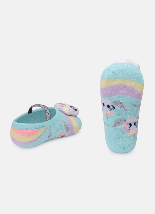 Meia Sapatilha Bebê Menina Antiderrapante Unicórnio Love