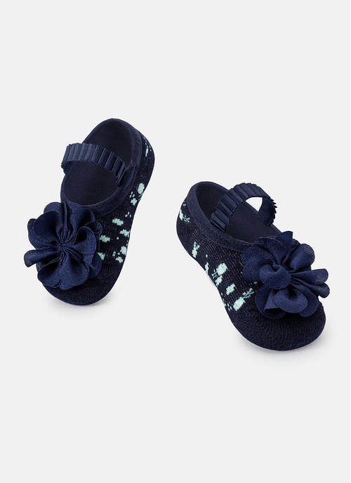 Meia Menina Sapatilha com aplique Colorida