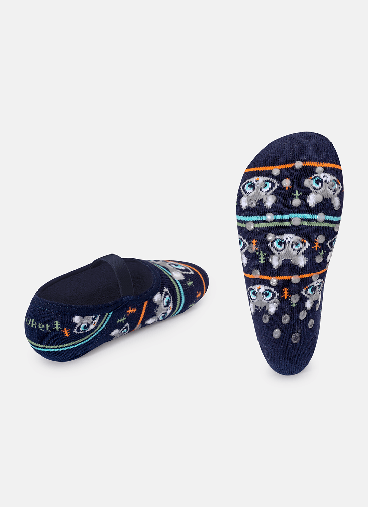 Meia-Sapatilha-Antiderrapante-Infantil-Familia-Guaxinim