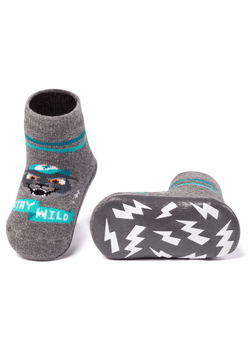 Meia Menino Soquete com sola Emborrachada Pantera