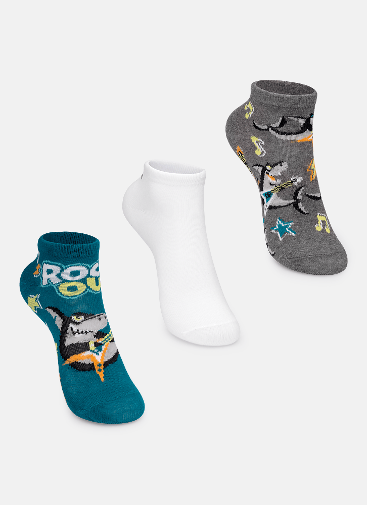 Kit-Com-3-Meias-Menino-Tubarao-Rockstar