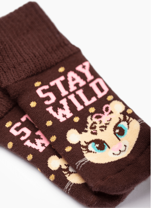 Meia Menina Botinha Antiderrapante Monstro