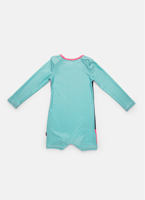 Macacão Praia Manga Longa Menina Unicórnio Skate