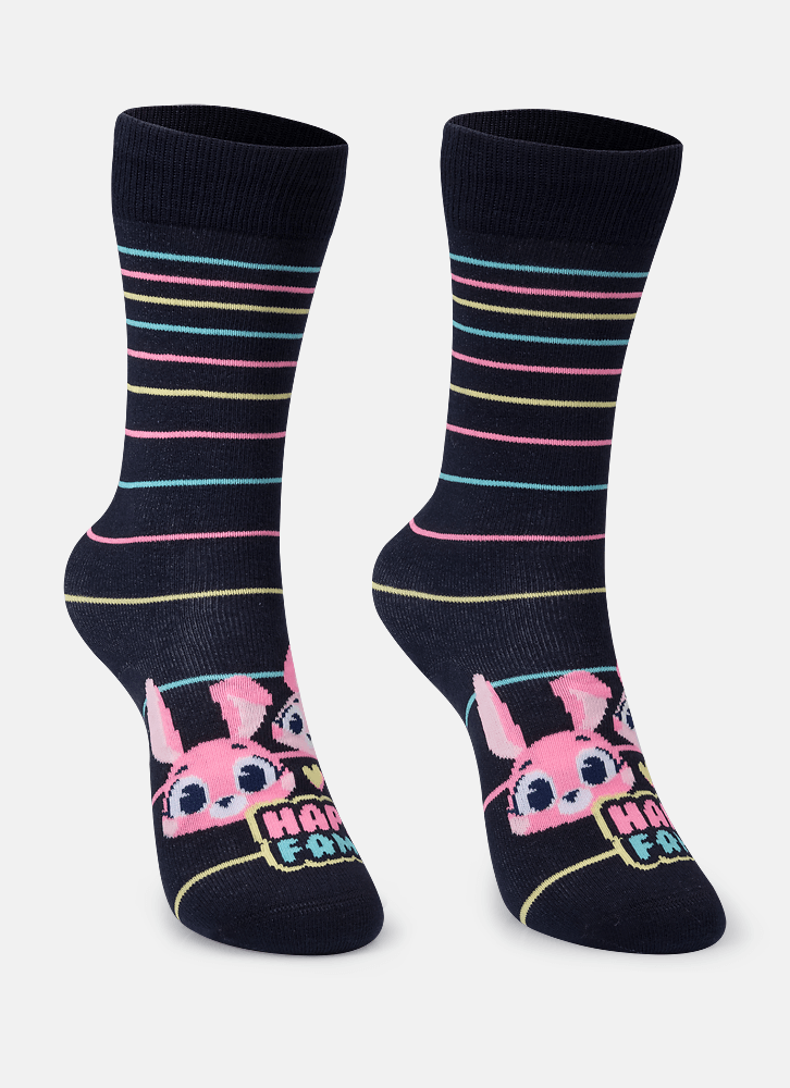 Meia-Cano-3-4-Infantil-Unissex-Familia-Coelho