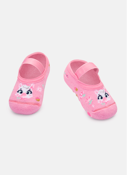 Meia Sapatilha Antiderrapante Bebê Menina Lhama Secret
