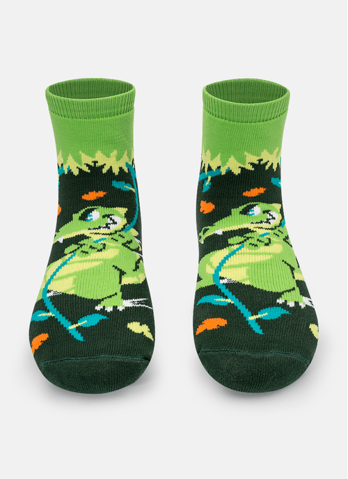 Meia Soquete Com Sola Emborrachada Menino Jacaré Jungle