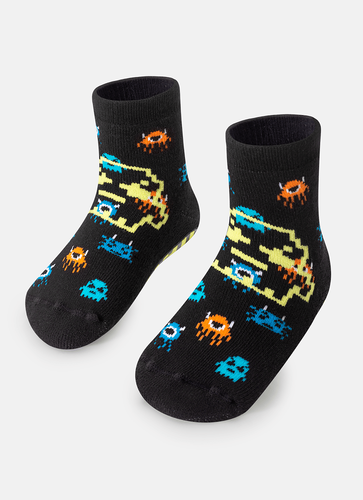 Meia-Menino-Soquete-Com-Sola-Emborrachada-Alien-Familia