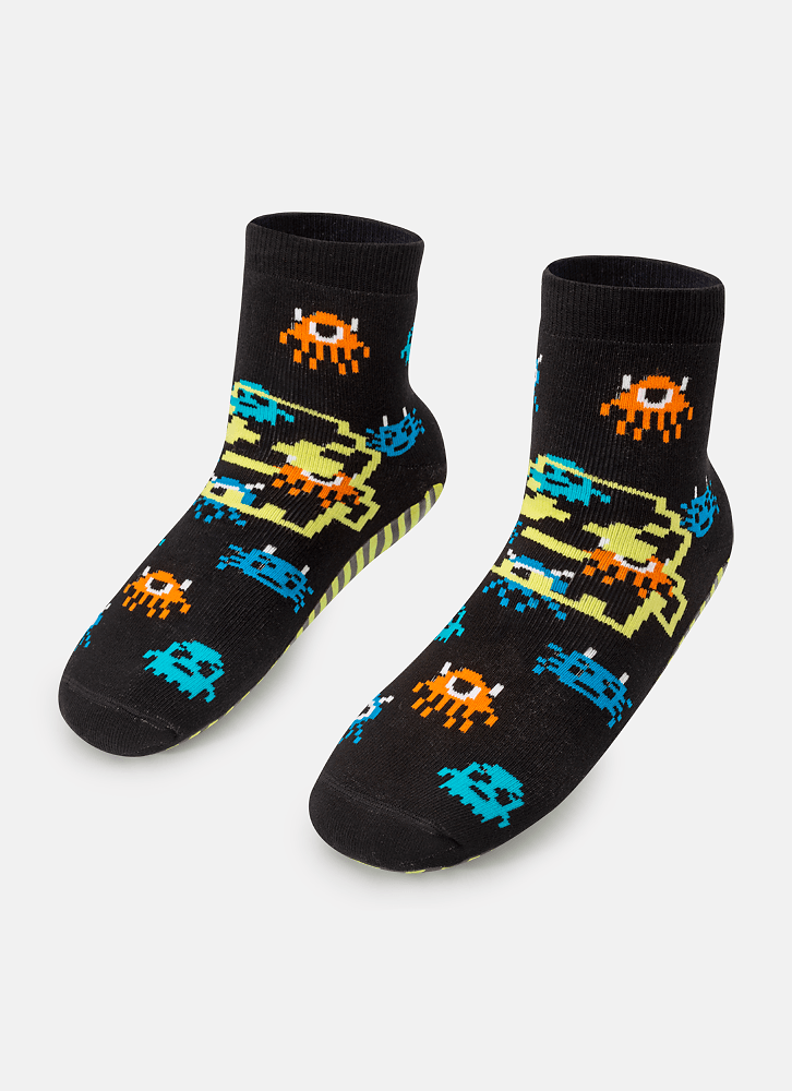 Meia-Menino-Soquete-Com-Sola-Emborrachada-Alien-Familia