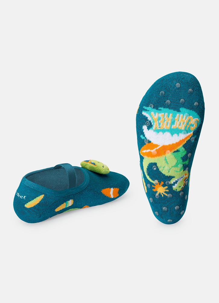 Meia-Menino-Sapatilha-Com-Antiderrapante-E-Aplique-Dino-Surf