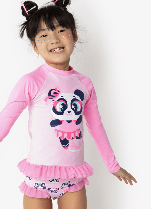 Camiseta Menina Panda Bailarina