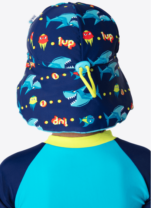 Chapéu com Proteção Solar Menino Tubarão Gamer
