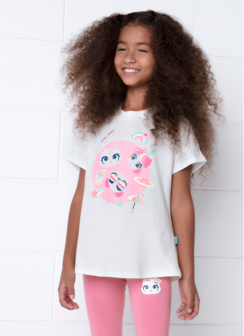 Camiseta Infantil Manga Curta Algodão Multibichos