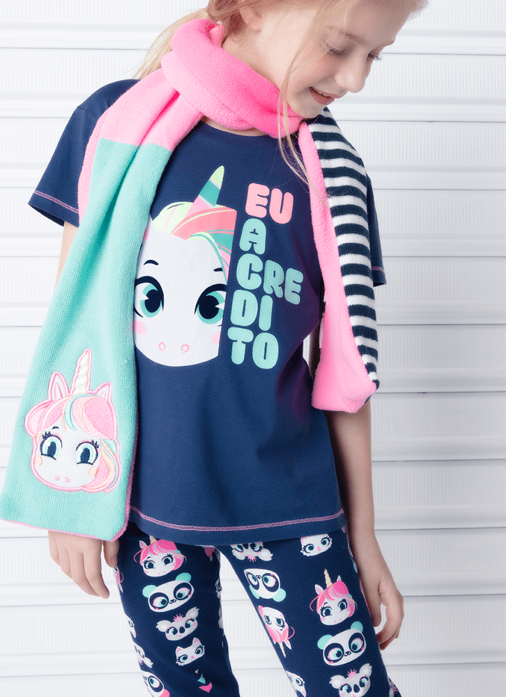 Camiseta-Infantil-Manga-Curta-Algodao-Unicornio-Shine