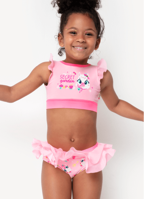 Conjunto Cropped e Calcinha Menina Lhama Secret