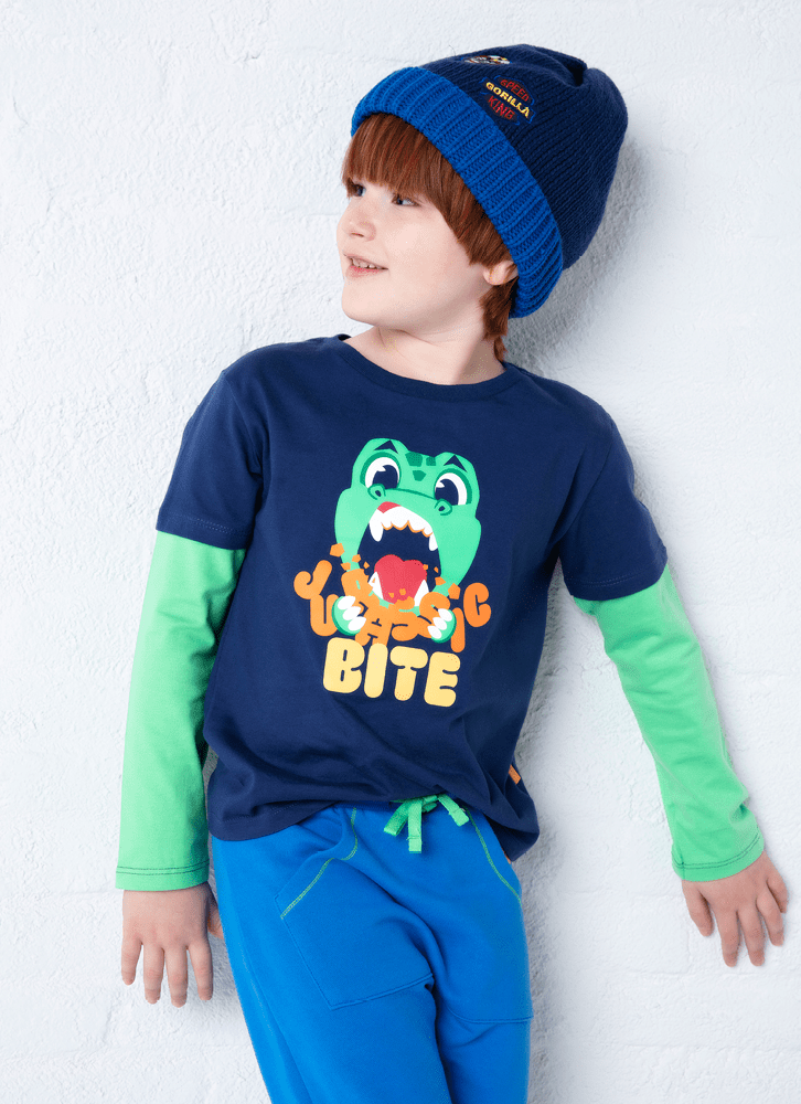 Camiseta-Infantil-Manga-Longa-Algodao-Dino-Food