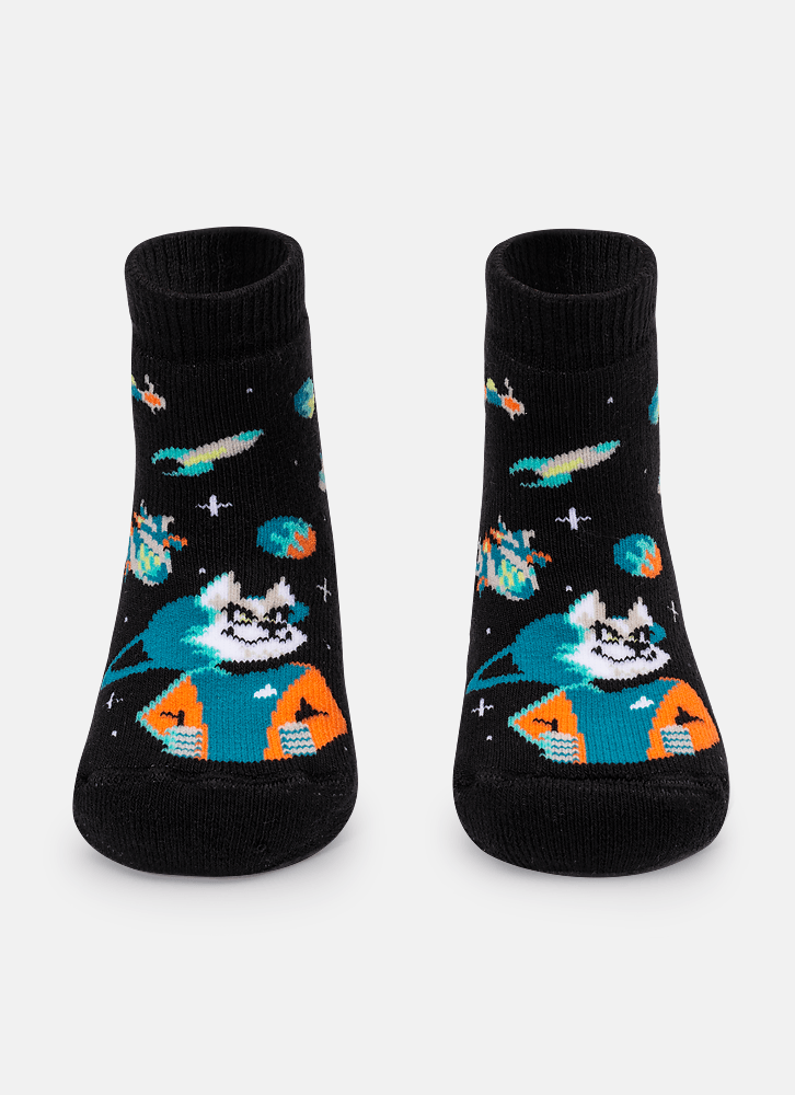 Meia-Soquete-Com-Sola-Emborrachada-Bebe-Menino-Lobo-Space