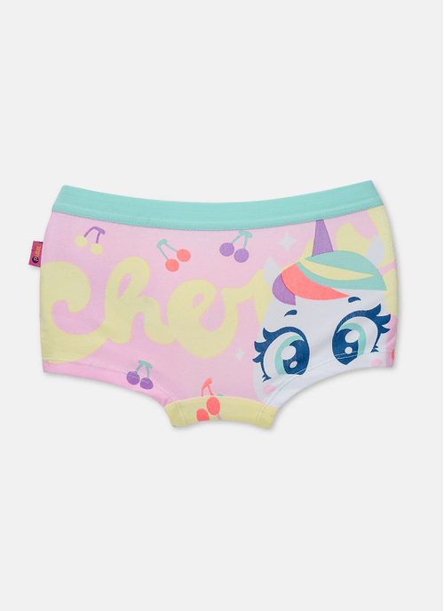 Calcinha BodyShorts Algodão Menina Unicórnio Cherry