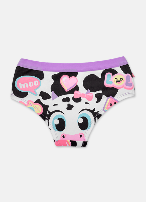 Calcinha Caleçon Menina Teen Algodão Vaca Patches