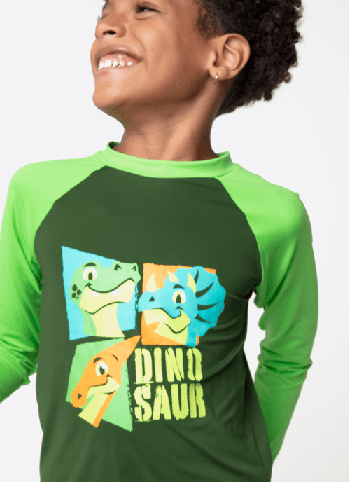 Camiseta Manga Longa Menino Teen Dino Trio