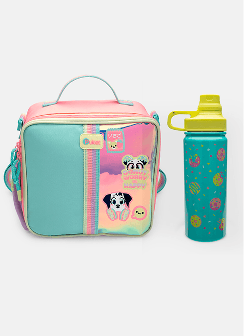 Kit Lancheira Térmica Color Block e Garrafinha