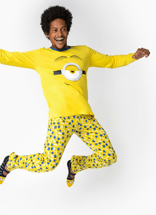 Pijama Manga Longa Masculino Algodão Minions