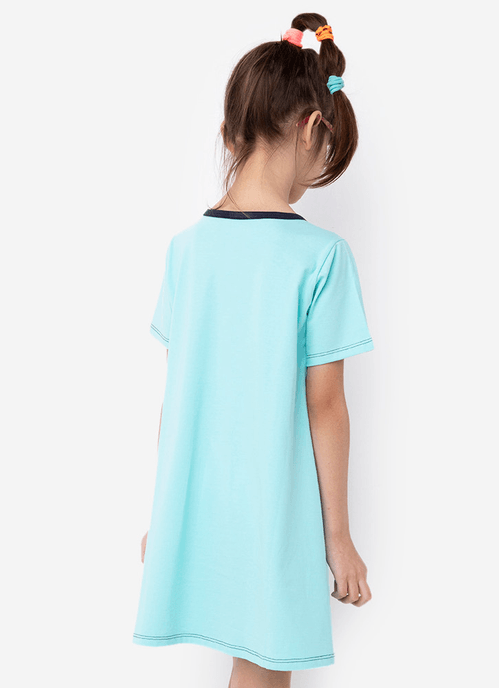 Camisola Manga Curta Infantil Algodão Cisne