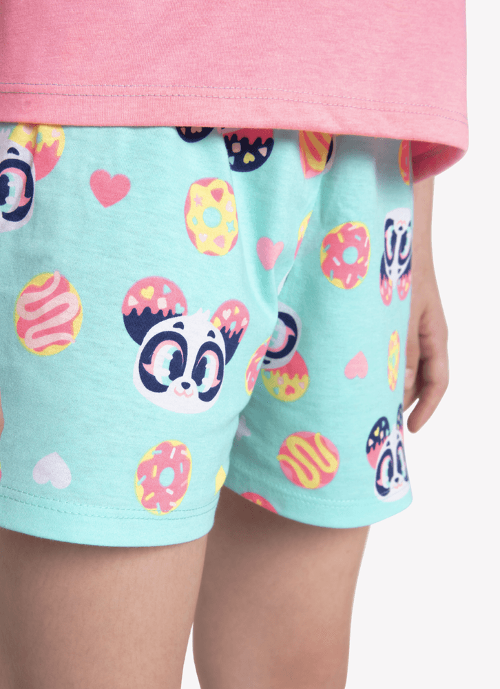 Pijama-Manga-Curta-Algodao-Menina-Teens-Panda-Donuts