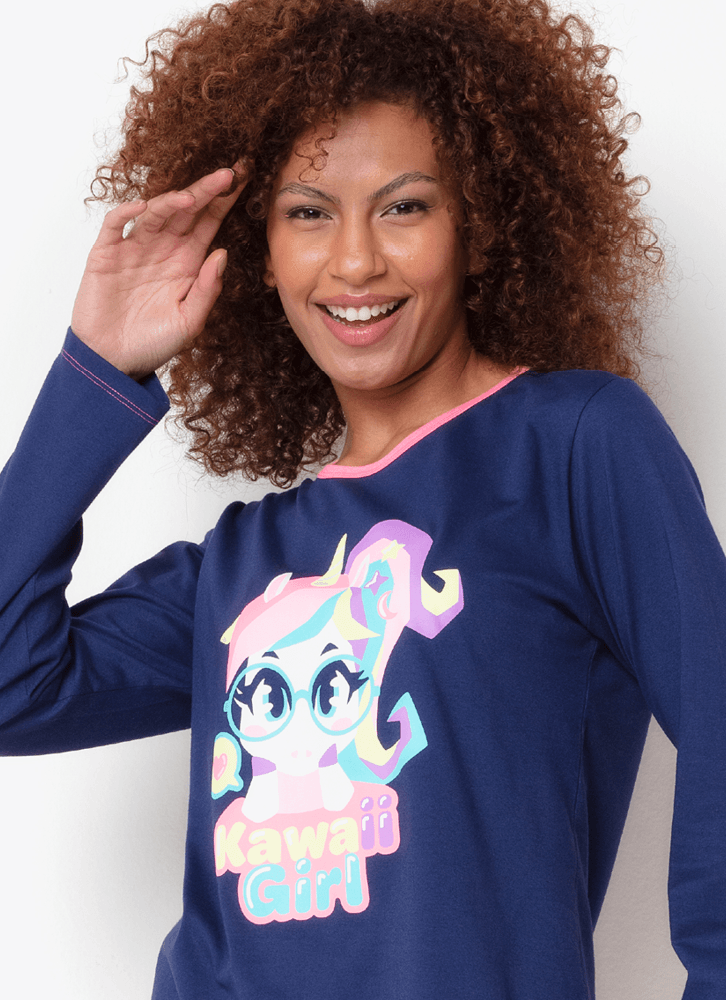 Pijama-Manga-Longa-Algodao-Feminino-Unicornio-Kawaii