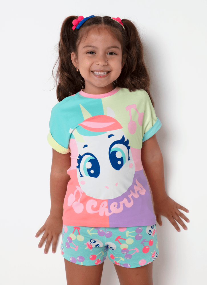 Pijama-Manga-Curta-Viscolycra-Menina-Unicornio-Cherry