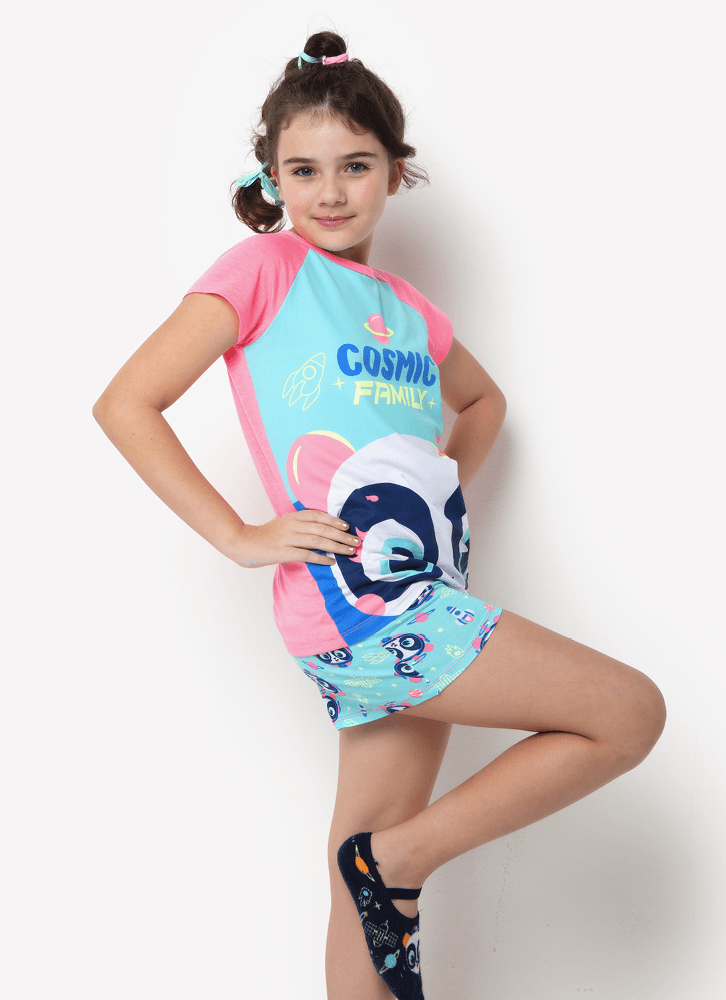 Pijama-Manga-Curta-Viscolycra-Menina-Teen-Familia-Panda