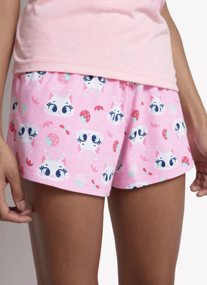 Pijama-Manga-Curta--Feminino-Gata-Fada