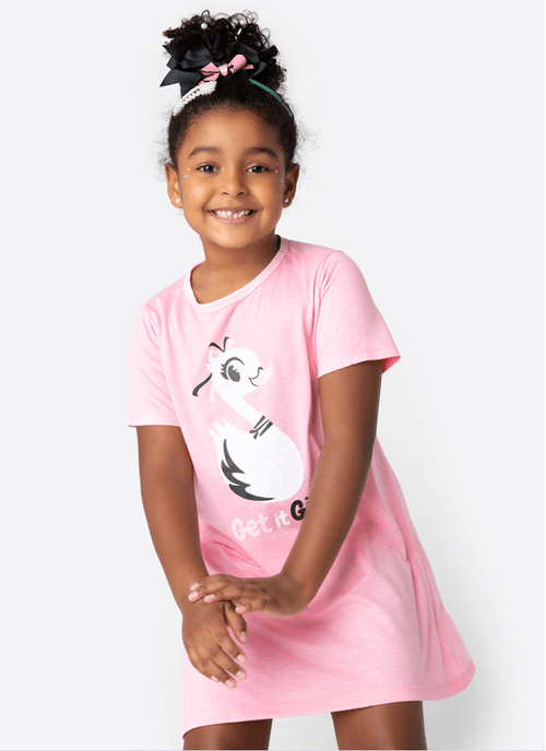 Camisola Manga Curta Menina Cisne