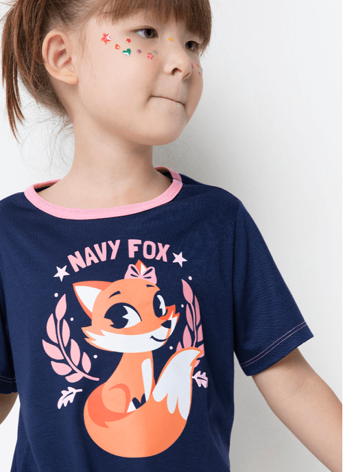 Pijama Manga Curta Viscolycra Menina Raposa