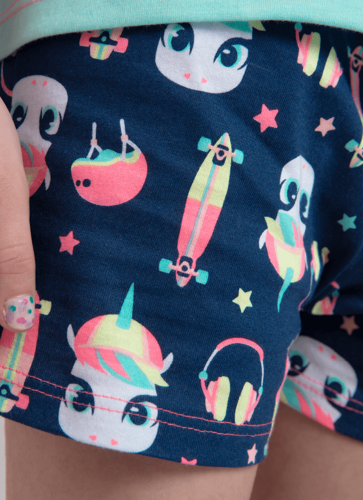 Pijama-Manga-Curta-Menina-Teen-Algodao-Unicornio-Skate