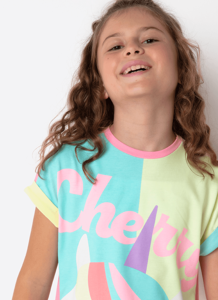 Camisola-Manga-Curta-Viscolycra-Menina-Teen-Unicornio-Cherry